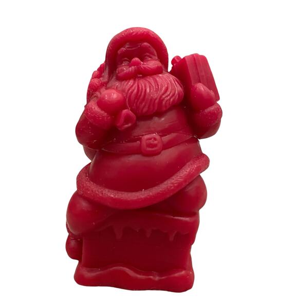 Martha Stewart Santa Flameless Christmas Internal Glow Wax LED Candle Red New - Picture 9 of 15